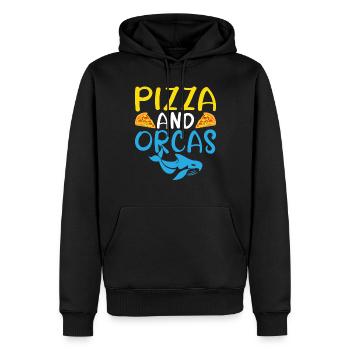 Orca Wal Geschenke - Männer Premium Bio Hoodie - Schwarz - Vorne - Nico (187cm)