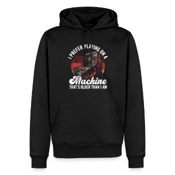 Retro-flipper-spieldesign Für Flipperspieler - Männer Premium Bio Hoodie - Schwarz - Vorne - Nico (187cm)