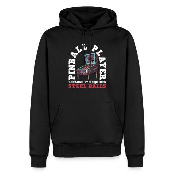 Flipper-arcade-spieldesign Für Flipperspieler - Sweat à capuche Premium bio Homme - noir - Devant - Nico (187cm)