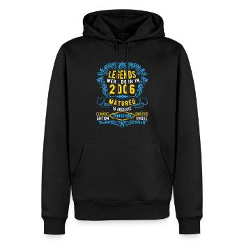 Les légendes sont nées en 2006 Anniversaire - Sweat à capuche Premium bio Homme - noir - Devant - Nico (187cm)
