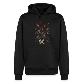 Blacksmith Anvil Metal Hammer Pliers Love - Men’s Premium Organic Hoodie - black - Front - Nico (187cm)