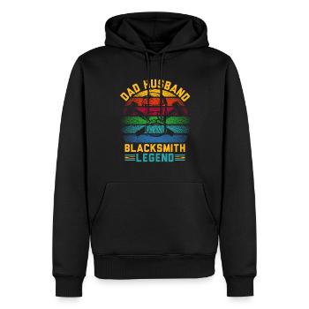 Dad Husband Blacksmith Legend And I Rock Them Both - Men’s Premium Organic Hoodie - black - Front - Nico (187cm)