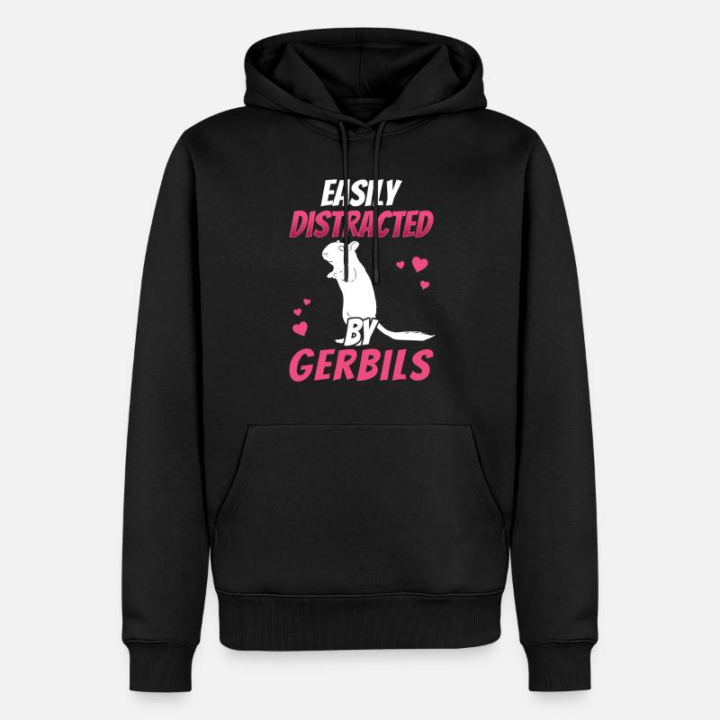 Distrait par la gerbille Gerbille - Sweat à capuche Premium bio Homme - noir