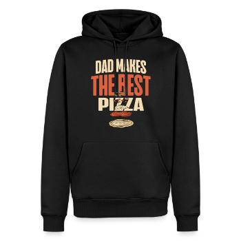 Papa fait la meilleure fête des pères pour les amateurs de pizza - Sweat à capuche Premium bio Homme - noir - Devant - Nico (187cm)