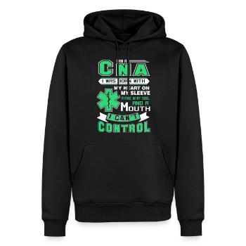 CNA I Am A CNA - Men’s Premium Organic Hoodie - black - Front - Nico (187cm)