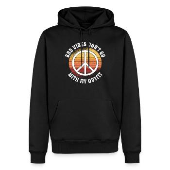 Hippie Peace Zeichen Frieden Blumen Blumenkind - Männer Premium Bio Hoodie - Schwarz - Vorne - Nico (187cm)
