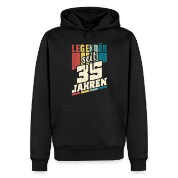 35. Geburtstag Legendär Seit 35 Jahren Legende 35 - Männer Premium Bio Hoodie - Schwarz - Vorne - Nico (187cm)