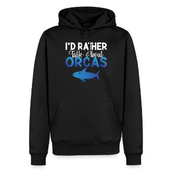 Orca Wal Geschenke - Männer Premium Bio Hoodie - Schwarz - Vorne - Nico (187cm)