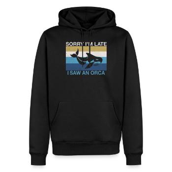 Cadeaux de baleines orques - Sweat à capuche Premium bio Homme - noir - Devant - Nico (187cm)