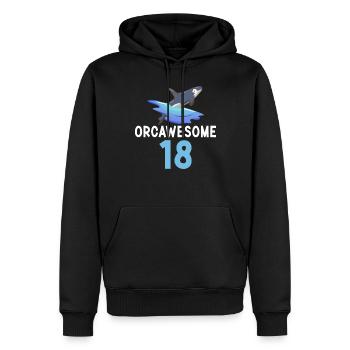 Cadeaux de baleines orques - Sweat à capuche Premium bio Homme - noir - Devant - Nico (187cm)
