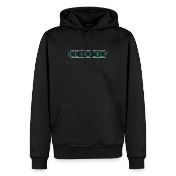 Eishockey Schriftzug - Männer Premium Bio Hoodie - Schwarz - Vorne - Nico (187cm)