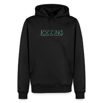 Jogging Jogging lettrage - Sweat à capuche Premium bio Homme - noir - Devant - Nico (187cm)