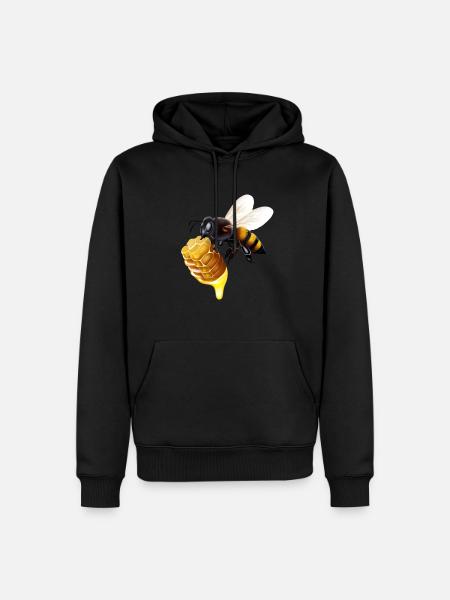 Bee with honeycomb - Men’s Premium Organic Hoodie - black