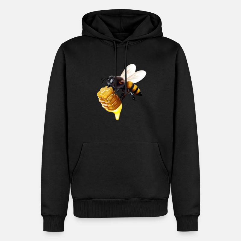 Abeille en nid d’abeille - Sweat à capuche Premium bio Homme - noir