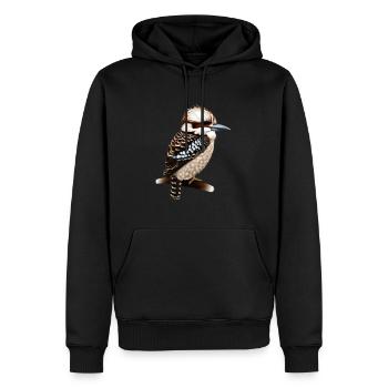 Kookaburra sucré - Sweat à capuche Premium bio Homme - noir - Devant - Nico (187cm)