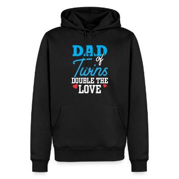 Vater Von Zwillingen Doppelte Liebe Zwilling - Männer Premium Bio Hoodie - Schwarz - Vorne - Nico (187cm)