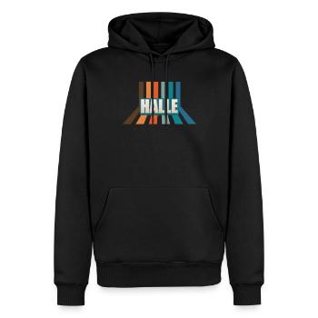 Halleserin Halleser Halle - Sweat à capuche Premium bio Homme - noir - Devant - Nico (187cm)