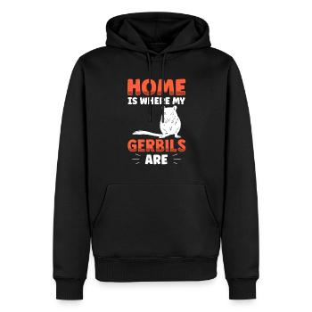 Rennmaus ist mein Zuhause Nagetier Gerbil - Männer Premium Bio Hoodie - Schwarz - Vorne - Nico (187cm)