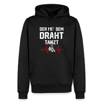 Der Mit Dem Draht Tanzt Metallbau Halbarm - Männer Premium Bio Hoodie - Schwarz - Vorne - Nico (187cm)