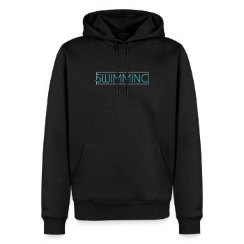Lettrage de natation - Sweat à capuche Premium bio Homme - noir - Devant - Nico (187cm)