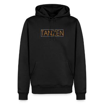 Tanzen Schriftzug - Männer Premium Bio Hoodie - Schwarz - Vorne - Nico (187cm)