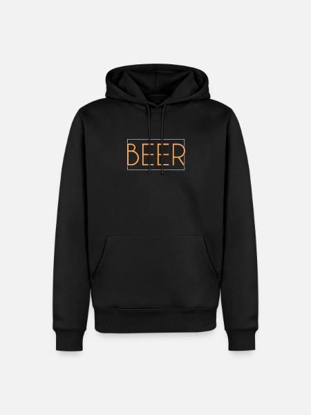 Lettrage de bière - Sweat à capuche Premium bio Homme - noir