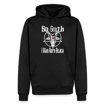 Satan Belzébuth Diable Gothique Pentagramme Mystique - Sweat à capuche Premium bio Homme - noir - Devant - Nico (187cm)