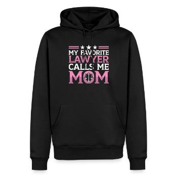 Mon avocat préféré m’appelle maman avocate - Sweat à capuche Premium bio Homme - noir - Devant - Nico (187cm)