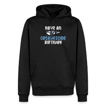 Orca Wal Geschenke - Männer Premium Bio Hoodie - Schwarz - Vorne - Nico (187cm)