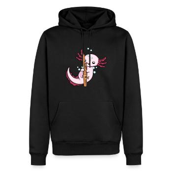 Axolotl Basson Instrument de Musique Big Band Hautbois - Sweat à capuche Premium bio Homme - noir - Devant - Nico (187cm)