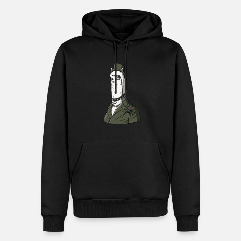 Emo Alpaca Gothic Graphic - Men’s Premium Organic Hoodie - black