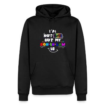 Je ne suis pas gay, mais mon gendre l’est - Sweat à capuche Premium bio Homme - noir - Devant - Nico (187cm)
