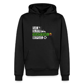 Manger Dormir Errance Répéter - Sweat à capuche Premium bio Homme - noir - Devant - Nico (187cm)