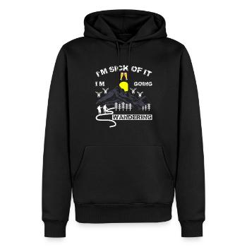 J’en ai marre que j’erre dans la nature - Sweat à capuche Premium bio Homme - noir - Devant - Nico (187cm)