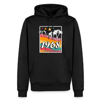Millésime 1968 - Sweat à capuche Premium bio Homme - noir - Devant - Nico (187cm)