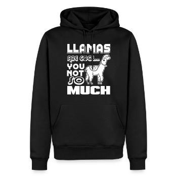 Llama Llamas Are Cool - Men’s Premium Organic Hoodie - black - Front - Nico (187cm)