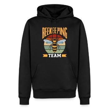Équipe apiculture, abeille mellifère, apiculteurs, apiculteurs - Sweat à capuche Premium bio Homme - noir - Devant - Nico (187cm)