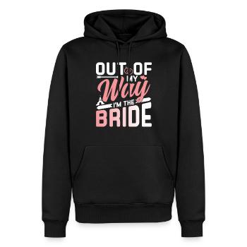 À l’écart, je suis la mariée mariée - Sweat à capuche Premium bio Homme - noir - Devant - Nico (187cm)