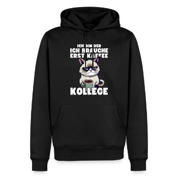 Grump Cat - Ich Brauche Erst Kaffee Trinker Humor - Männer Premium Bio Hoodie - Schwarz - Vorne - Nico (187cm)