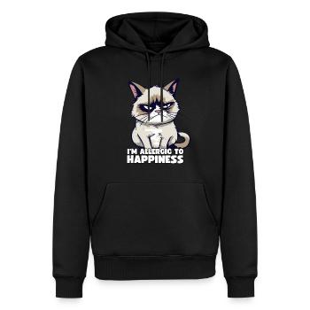 Grump Cat - I'm Allergic To Happiness Sarcasm - Men’s Premium Organic Hoodie - black - Front - Nico (187cm)