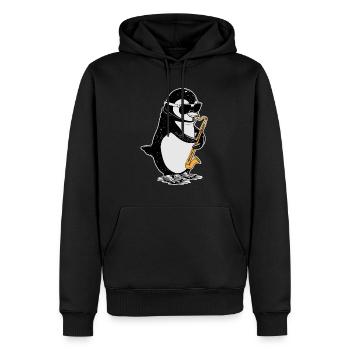 Clarinette basse Penguin Big Band Orchestre des enfants - Sweat à capuche Premium bio Homme - noir - Devant - Nico (187cm)