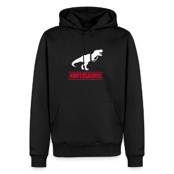 Knifosaurus Knifeaholic Messer Sammler Messer - Männer Premium Bio Hoodie - Schwarz - Vorne - Nico (187cm)