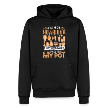 Je ne thésaurise pas, j’ai juste besoin de plus d’espace - Sweat à capuche Premium bio Homme - noir - Devant - Nico (187cm)