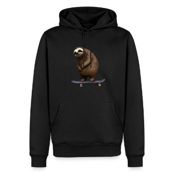Skateboard Faultier - Männer Premium Bio Hoodie - Schwarz - Vorne - Nico (187cm)