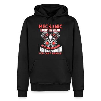 Mechanic Mechanic I Don't Have Attitude Problem - Men’s Premium Organic Hoodie - black - Front - Nico (187cm)
