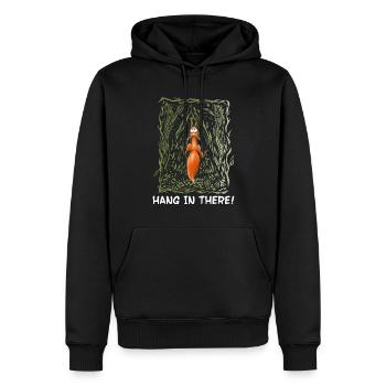 Accrochez-vous à la créature de la forêt d’écureuils - Sweat à capuche Premium bio Homme - noir - Devant - Nico (187cm)