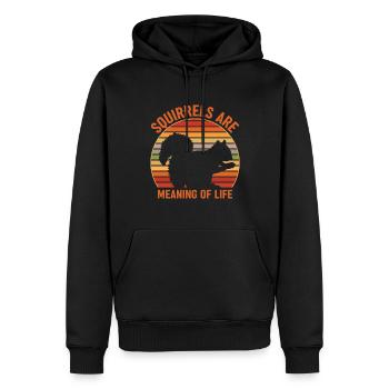 Les écureuils sont le sens de l’attitude de vie - Sweat à capuche Premium bio Homme - noir - Devant - Nico (187cm)
