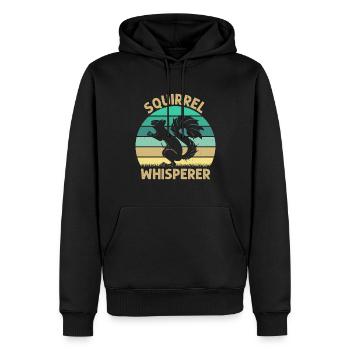 Squirrel Whisperer Background Retro Style Colors - Men’s Premium Organic Hoodie - black - Front - Nico (187cm)