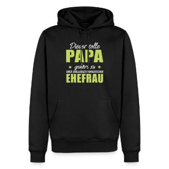 Papa gehört zu Ehefrau Eheleben Elternzeit Familie - Männer Premium Bio Hoodie - Schwarz - Vorne - Nico (187cm)