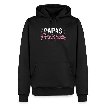Papas Prinzessin Töchter Nachwuchs Schwangerschaft - Männer Premium Bio Hoodie - Schwarz - Vorne - Nico (187cm)